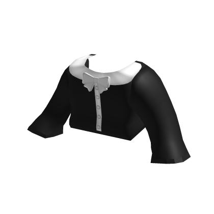 cute buttoned doll sweater w collar in black thumbnail