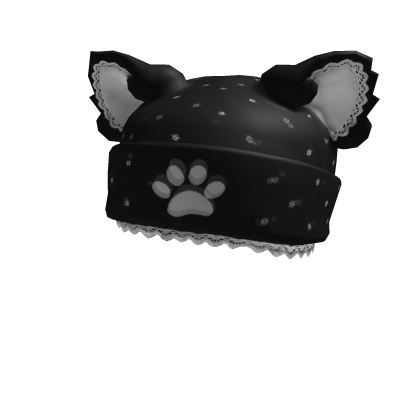 Black Cat Ears Paw Beanie Gothic Moe Vkei Roblox item