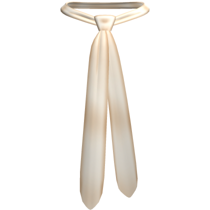 Beige Cream Preppy Kawaii Skinny Tie Necklace