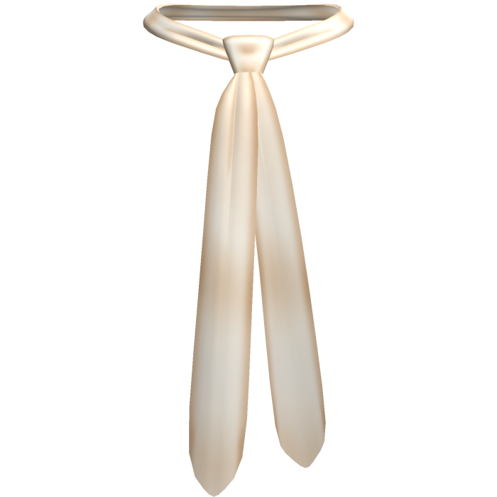 Beige Cream Preppy Kawaii Skinny Tie Necklace