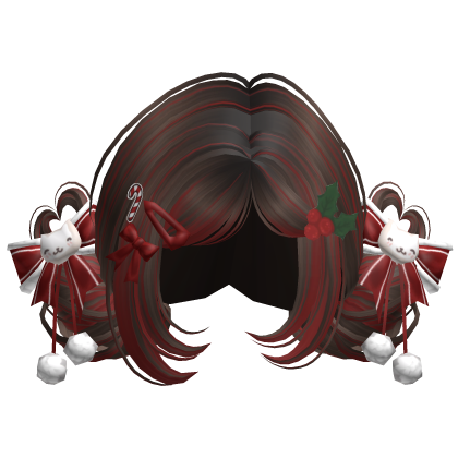 ♡ Christmas Buns w/ Bows (Brown & Red)