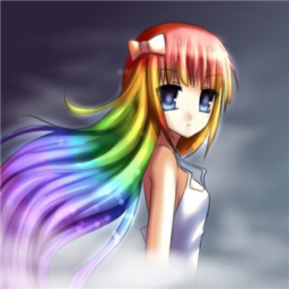Rainbow Hair Anime Girl Roblox decal