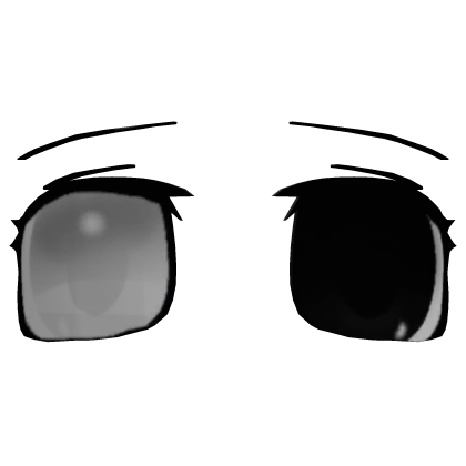 ˶ ｡⩌'‸'⩌｡˶ worried anime eyes white&black