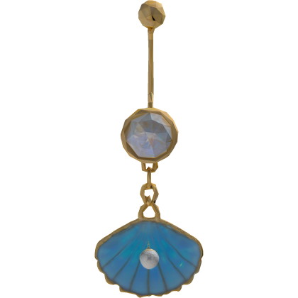 Summer Seashell w Pearl Belly piercing thumbnail