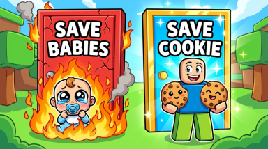 Roblox game thumbnail: Would you rather but it happens