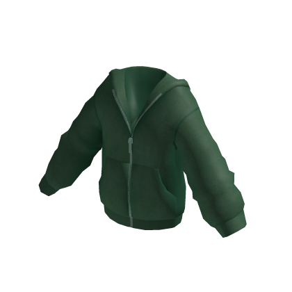 Super Oversized Zip Up Hoodie - Dark Green