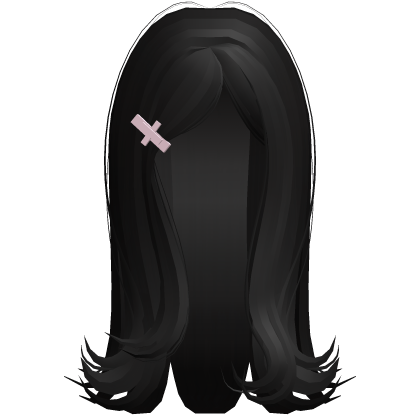black cute girly shoujo long hair Roblox item