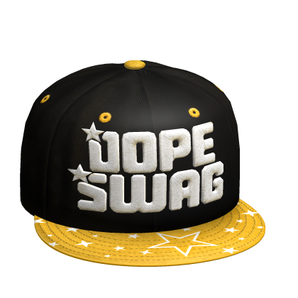 2000s Star DOPE SWAG Flat Brim Cap Hat y2k Yellow Roblox item