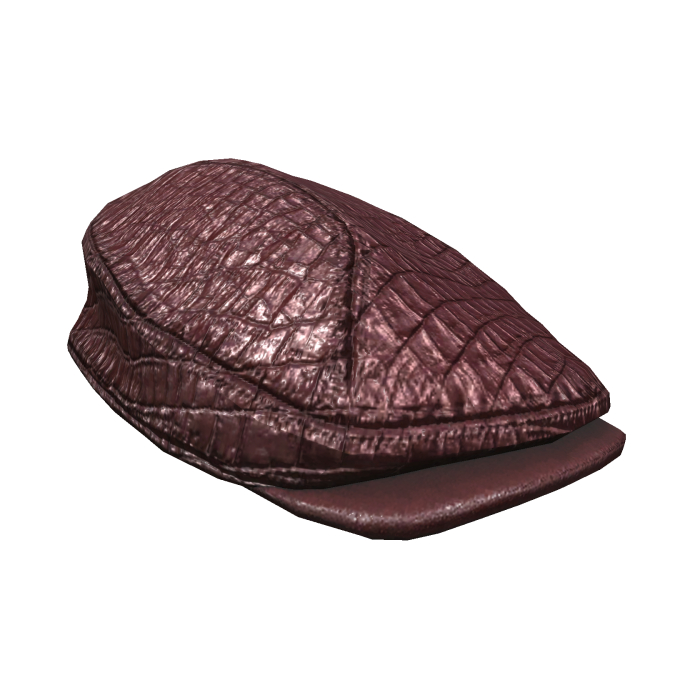 Burgundy Old Money Crocodile Leather Flat Cap