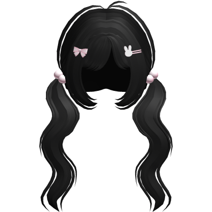 ♡ : sweet long wavy cute curls in black