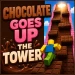 Tower escaping chocolate icon