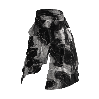 Black Marble Y2K Layered Wide Pants [PBR]