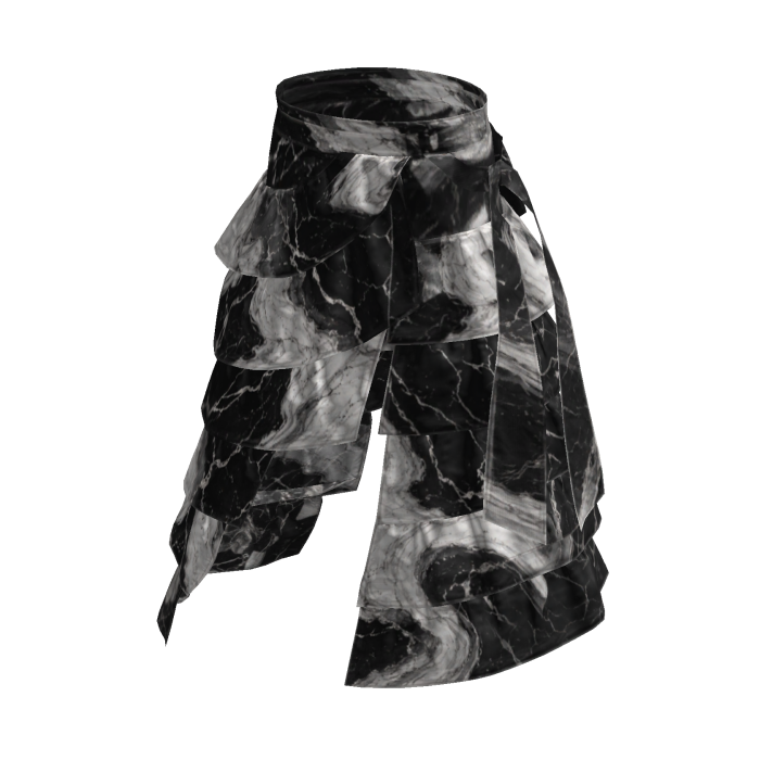 Black Marble Y2K Layered Wide Pants [PBR]
