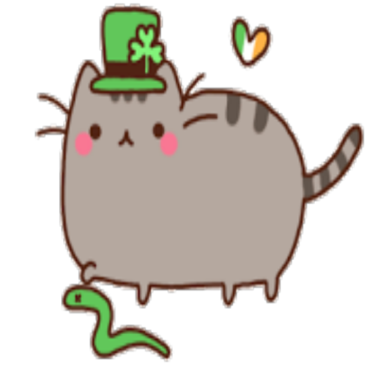 St. Patrick's Day Pusheen - Transparent Background Roblox decal