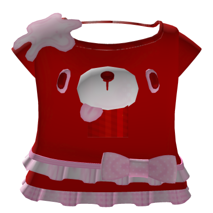 🌈cute red & pink rainbow gloomy bear decora dress Roblox item