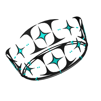 Tilted Floating Crown Aqua
