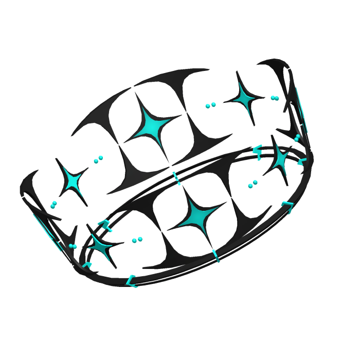 Tilted Floating Crown Aqua