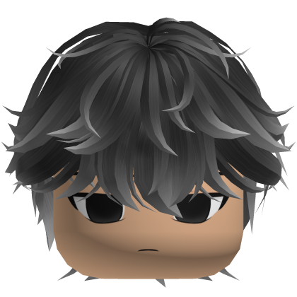 Black & White Messy Emo Y2K Hair Anime Relaxed Boy Roblox item