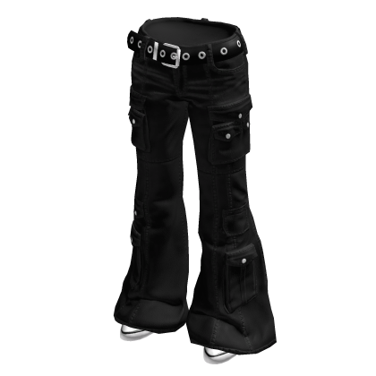 Black Low Rise Y2K Flared Denim