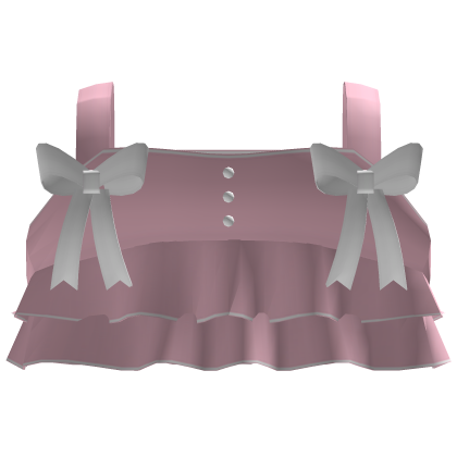 cute ruffled summer top w/ bows pink