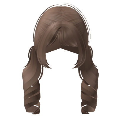 ♡ : curly doll hair back pigtail in ginger Roblox item