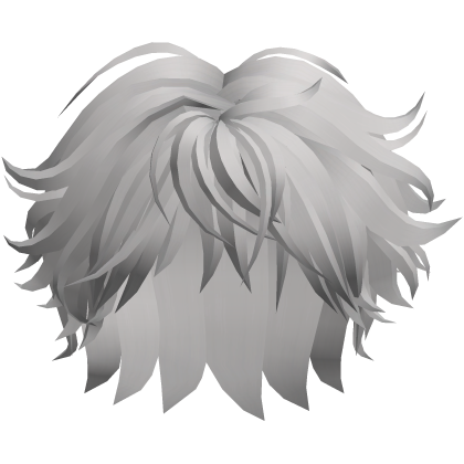 White Fluffy Anime Boy Hair Roblox item