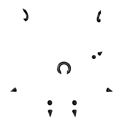 Dolls Black Spiky Piercing Set