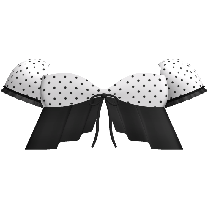 cutesy black polka dot frilly flowy ruffled top