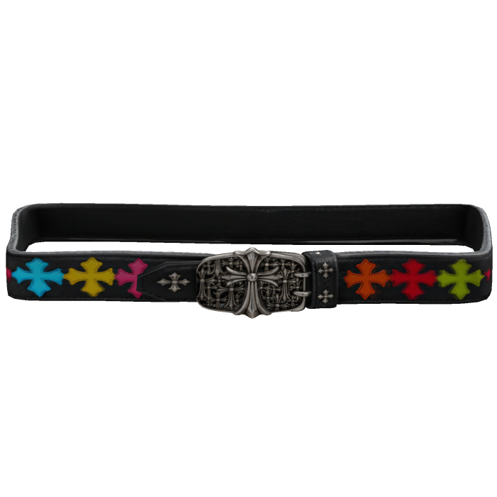 Chrome Hearts Rainbow Cross Leather Belt