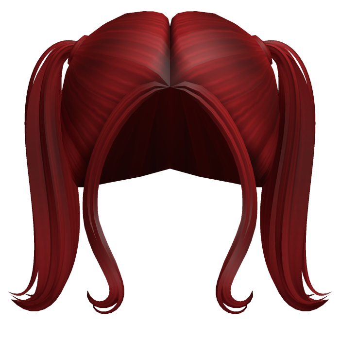-',ৎ Short Fluffed Pigtails in Red