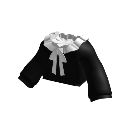 ♡ black & white gothic cute ruffled collar sweater