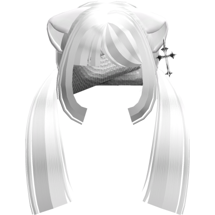 Gothic Shoujo Bandage Straight Pigtails in White Roblox item
