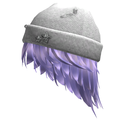 [Y2K] Purple Messy Chill Hair w/ White Cap Roblox item