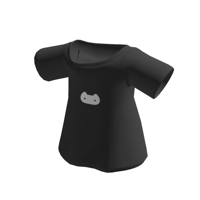 Emo Cat Off Shoulder Shirt Black