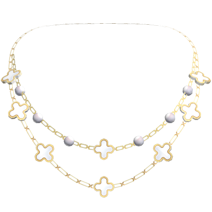 Layered Gold Clover Necklace with Pearls 3.0 