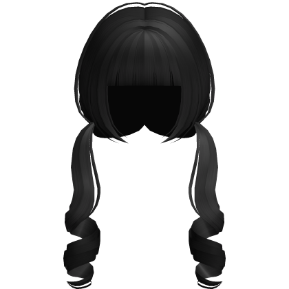 ♡ : long black horror protagonist curly pigtails Roblox item