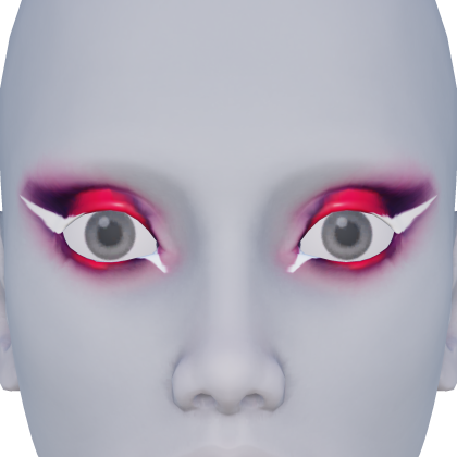 Red Eyeshadow & White Eyeliner