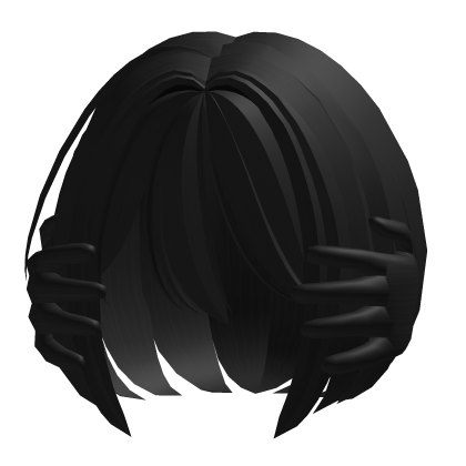 ♡ freaky scary black bob with hands Roblox item