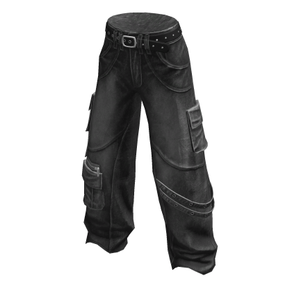 Y2K Gray Cargo Pants Strap Belt Baggy Urban Jeans