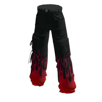 Red Fire Flame Cargo Pants