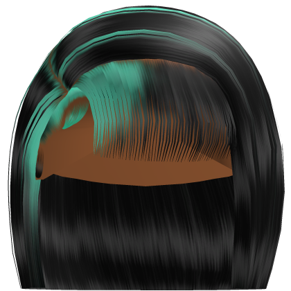𝓭 Side Part Bob w/ Bangs (Black/Teal)