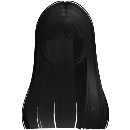 straight hair black w bangs Roblox item
