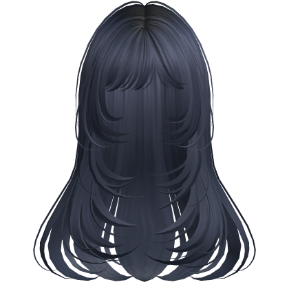 Long Straight Wispy Layers Dark Blue
