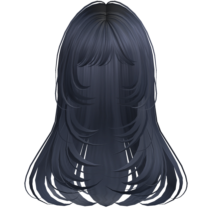 Long Straight Wispy Layers Dark Blue