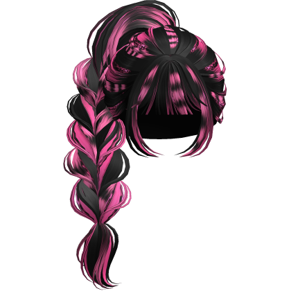 Braided Anime Princess Ponytail Pink Stripes