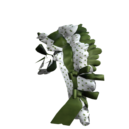 Cute Ruffle Headband - Green White Roblox item
