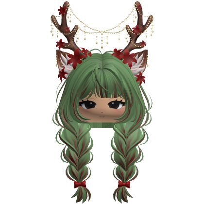 Ethereal Christmas Fairy Fawn Braids w/ Antlers