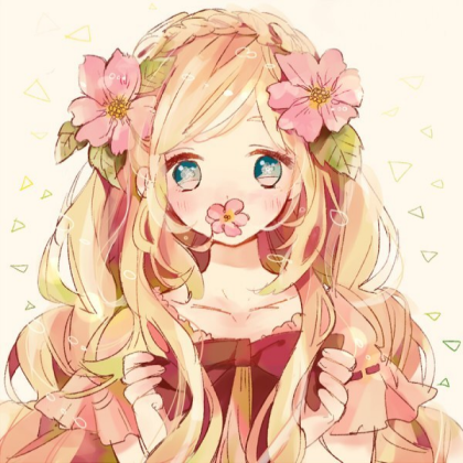 Cute Blonde Haired Flower Anime Girl Roblox decal
