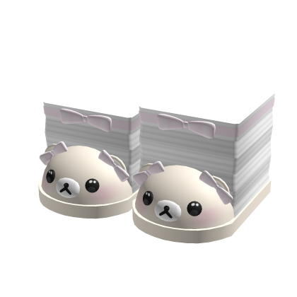 ♡ kawaii yelllow bear slippers w stripe socks