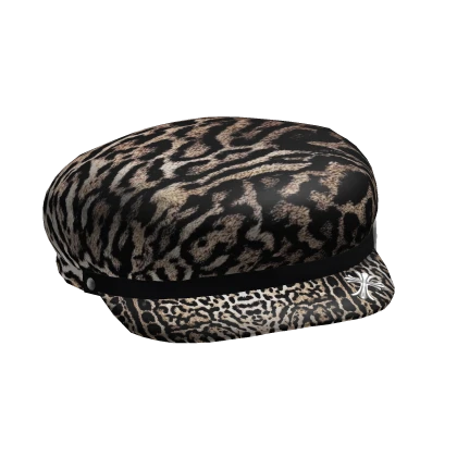 Y2K Fashion Leopard Cross Beret Cap | Roblox Item - Rolimon's